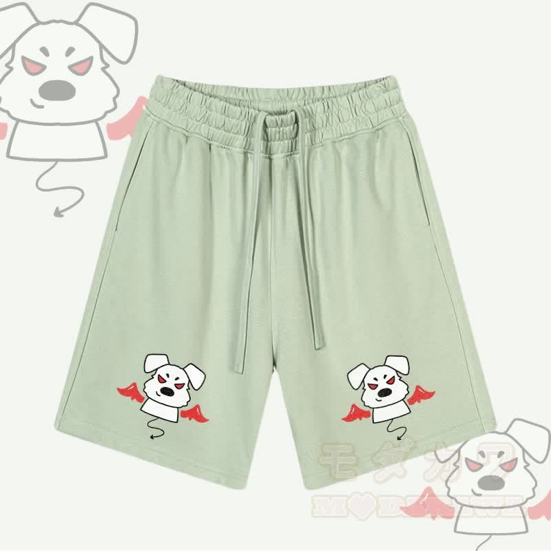 MODAKAWA Devil Puppy Grafik-Shorts mit Kordelzug - Grün - 2XL - image 3