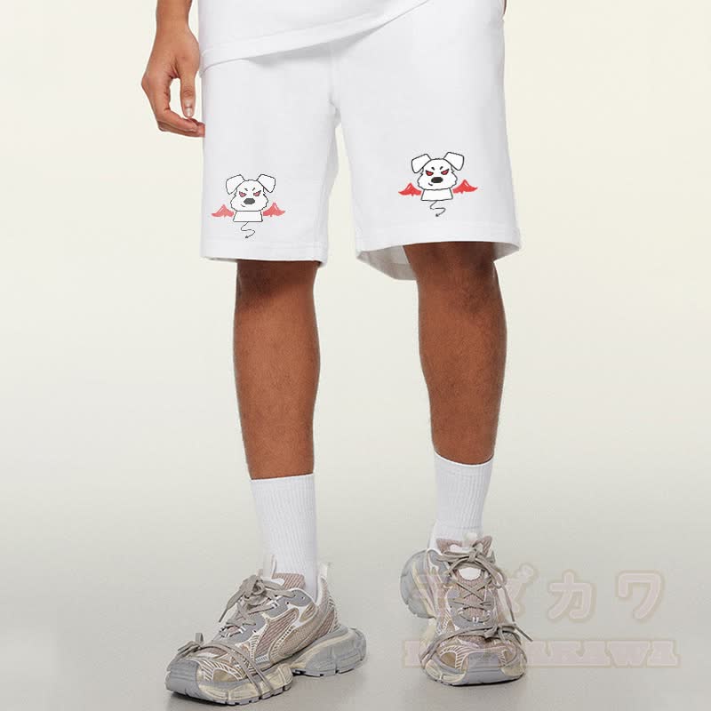 MODAKAWA Devil Puppy Grafik-Shorts mit Kordelzug - image 1