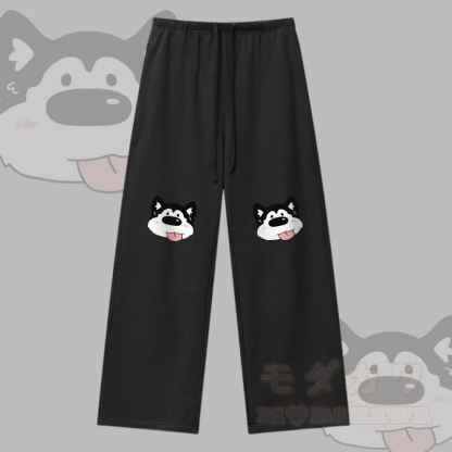 MODAKAWA Hose mit Hundemotiv und Kordelzug - Schwarz - XL - image 5