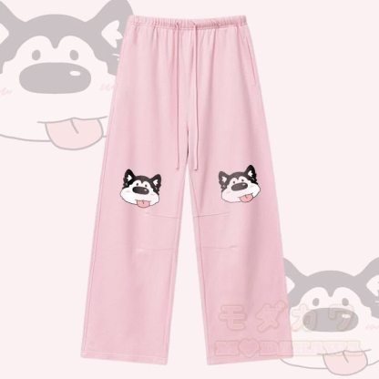MODAKAWA Hose mit Hundemotiv und Kordelzug - Rosa - XL - image 1