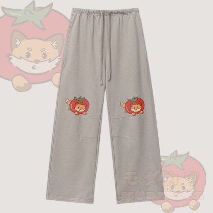 MODAKAWA Hose mit Tomatenfuchs-Grafik und Kordelzug - Hellbraun - XL - image 1