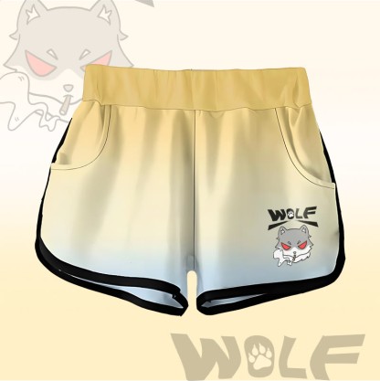 MODAKAWA Shorts mit Farbverlauf und Rauchwolf-Grafik - Yellow - 5XL - image 6