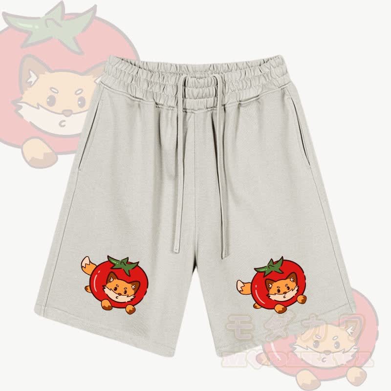MODAKAWA Shorts mit Tomatenfuchs-Grafik und Kordelzug - Aprikose - 2XL - image 4