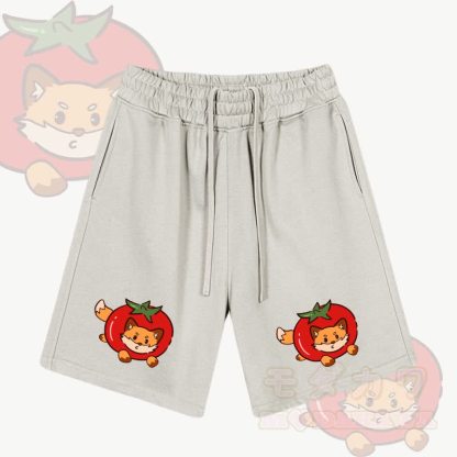 MODAKAWA Shorts mit Tomatenfuchs-Grafik und Kordelzug - Aprikose - 2XL - image 4