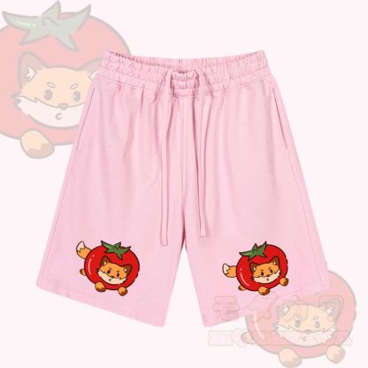MODAKAWA Shorts mit Tomatenfuchs-Grafik und Kordelzug - Rosa - 2XL - image 3