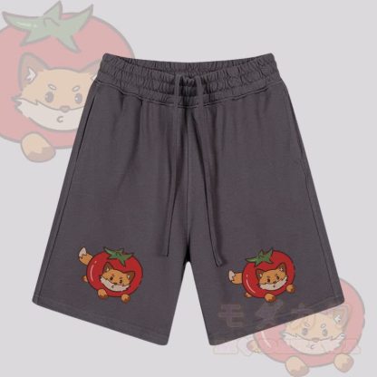 MODAKAWA Shorts mit Tomatenfuchs-Grafik und Kordelzug - Dunkelviolett - 2XL - image 2