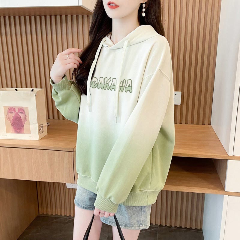 Modakawa Hoodie mit Farbverlauf und Buchstabenprint - image 5