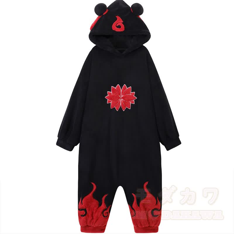 Flammwolken-Plüsch-Kapuzen-Einteiler-Pyjama - Pyjama - 2XL - image 2