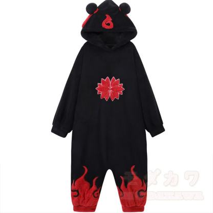 Flammwolken-Plüsch-Kapuzen-Einteiler-Pyjama - Pyjama - 2XL - image 2