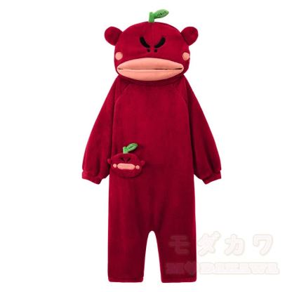 Plüsch-Kapuzen-Einteiler mit Fruchtmonster-Motiv - Pyjama - 2XL - image 2