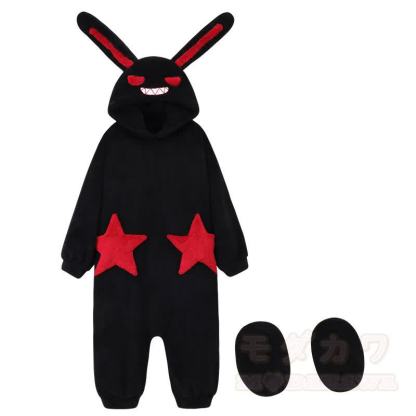 Sternenhasen-Plüsch-Kapuzen-Einteiler-Schlafanzug - Pyjama + Schuhe - 2XL - image 3