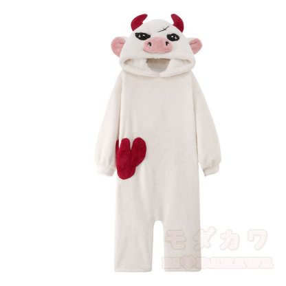 Kuh-Plüsch-Kapuzen-Einteiler-Schlafanzug - Pyjama - 2XL - image 2