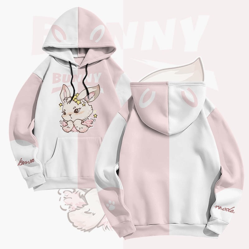 MODAKAWA Pullover-Hoodie mit Sternenhasen-Grafik-Allover-Print - Pink - 8XL - image 1