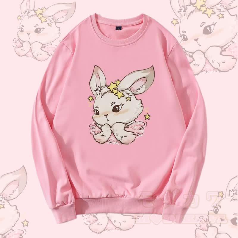 MODAKAWA Star Bunny Graphic Rundhals-Sweatshirt - Rosa - 5XL - image 2