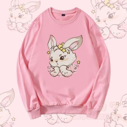 MODAKAWA Star Bunny Graphic Rundhals-Sweatshirt - Rosa - 5XL - image 2