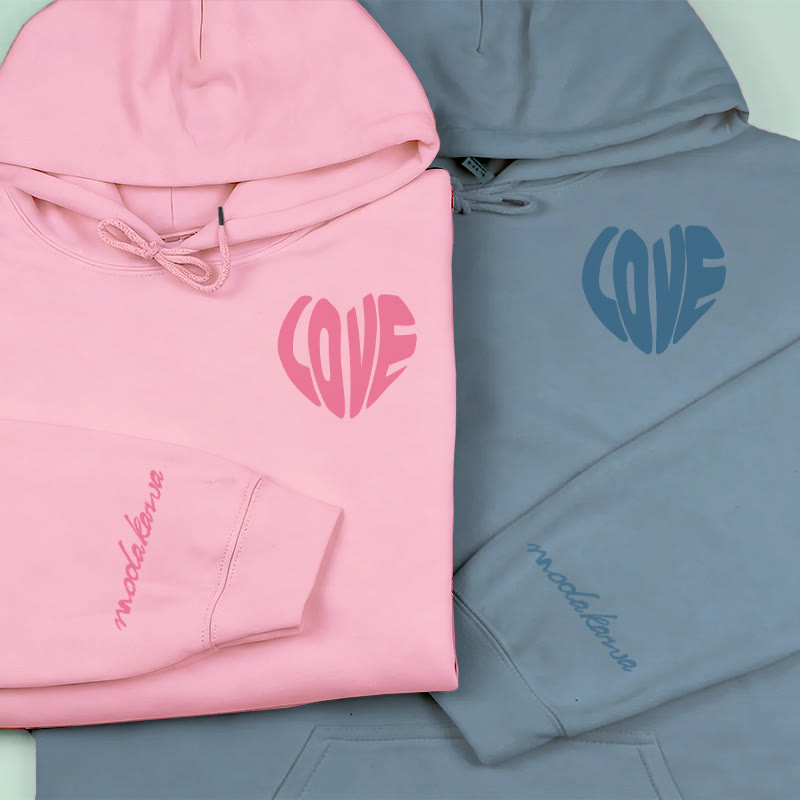 MODAKAWA LOVE Herz-Grafik Streetwear Pullover Hoodie - image 1