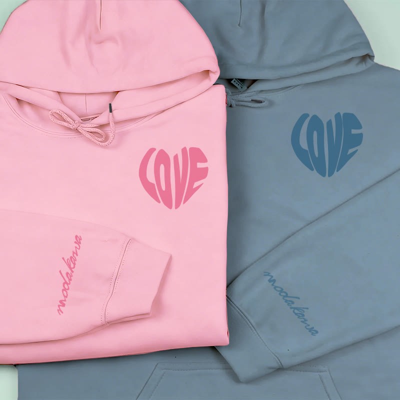 MODAKAWA LOVE Herz-Grafik Streetwear Pullover Hoodie - image 1