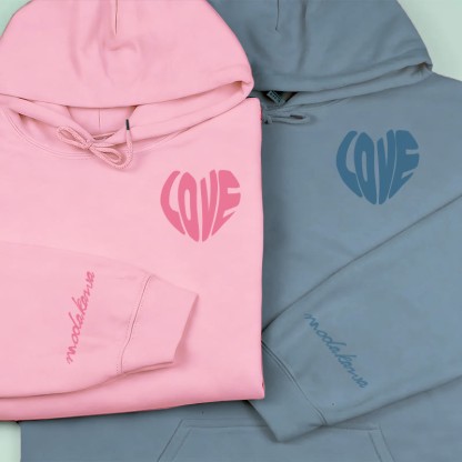 MODAKAWA LOVE Herz-Grafik Streetwear Pullover Hoodie - image 1