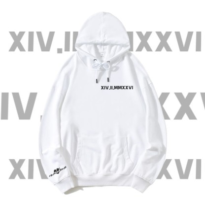 MODAKAWA Streetwear Pullover Hoodie mit Buchstabenherz-Grafik - White - 5XL - image 2