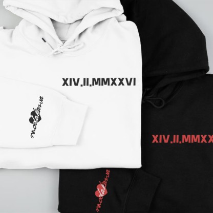 MODAKAWA Streetwear Pullover Hoodie mit Buchstabenherz-Grafik - image 1