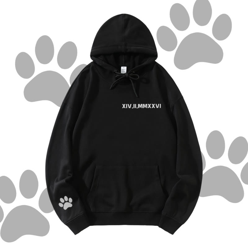 MODAKAWA Streetwear Pullover Hoodie mit Buchstabenpfoten-Grafik - Black - 5XL - image 4