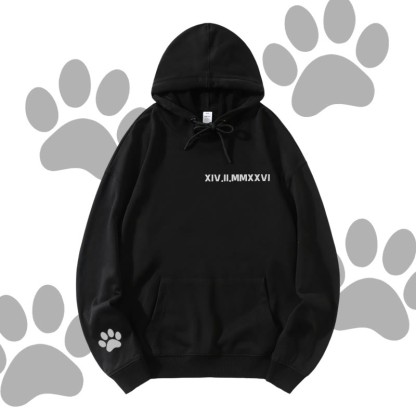 MODAKAWA Streetwear Pullover Hoodie mit Buchstabenpfoten-Grafik - Black - 5XL - image 4