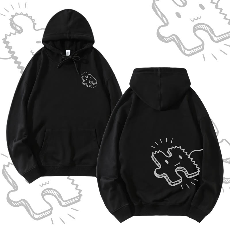 MODAKAWA Puzzle Graphic Partner-Hoodie - Black - 5XL - image 2