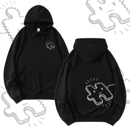MODAKAWA Puzzle Graphic Partner-Hoodie - Black - 5XL - image 2
