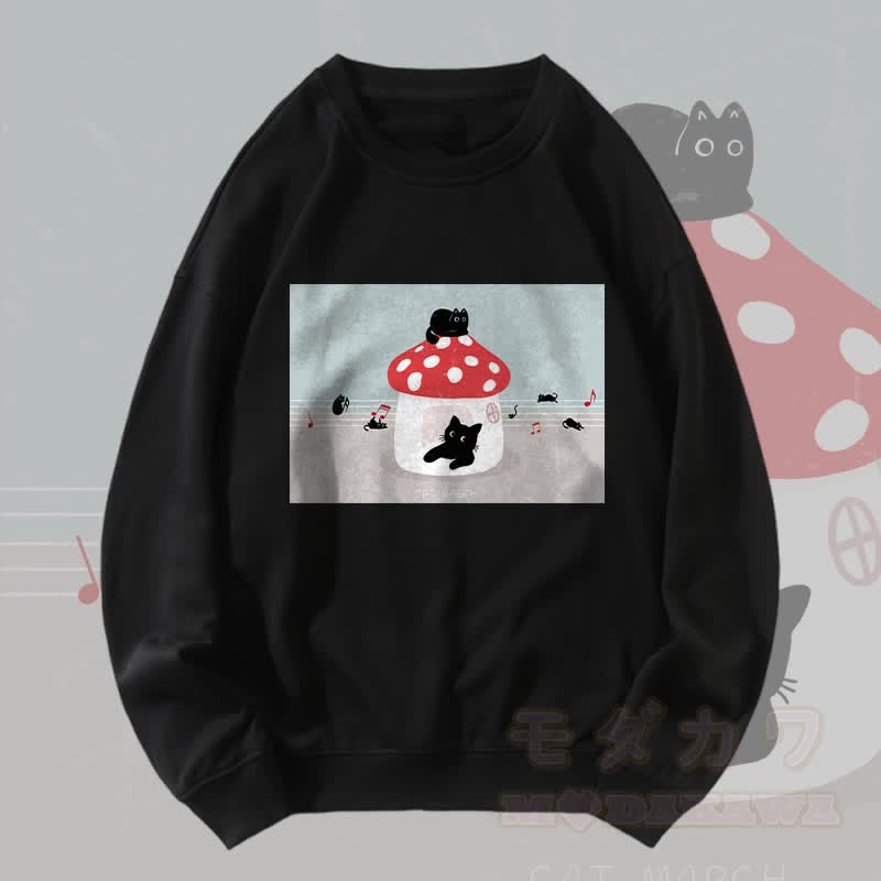 MODAKAWA Unisex-Sweatshirt mit Katzenmotiv - Schwarz - 5XL - image 4