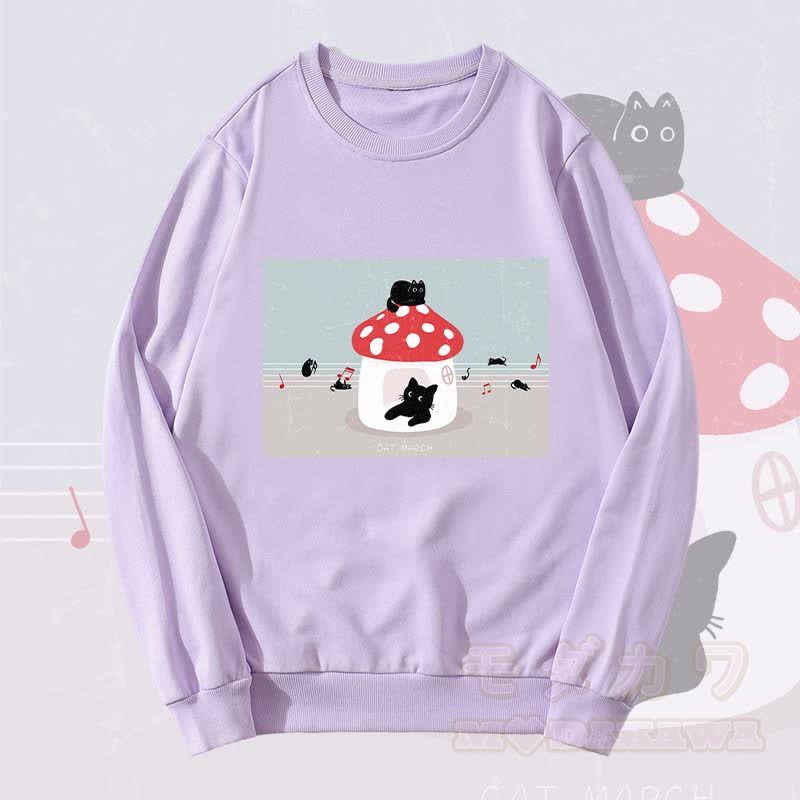 MODAKAWA Unisex-Sweatshirt mit Katzenmotiv - Lila - 5XL - image 1