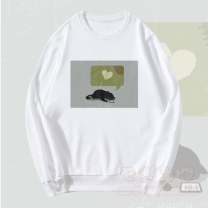 MODAKAWA Unisex-Sweatshirt mit Katzenmotiv „Stilles Herz“ - Weiß - 5XL - image 3