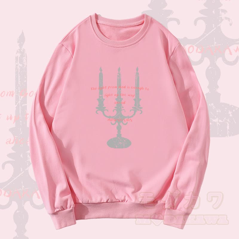 MODAKAWA Unisex-Sweatshirt mit Candlelight Faith-Grafik - Rosa - 5XL - image 3