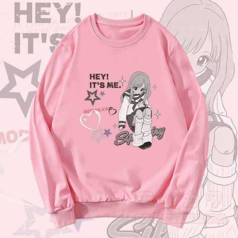 MODAKAWA HEY! IT'S ME Mädchen-Grafik Unisex-Sweatshirt - Rosa - 5XL - image 1