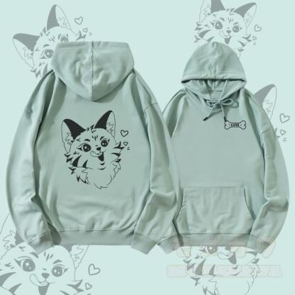 MODAKAWA Verspielter Fuchs-Streetwear-Pullover-Hoodie - Grün - 5XL - image 1