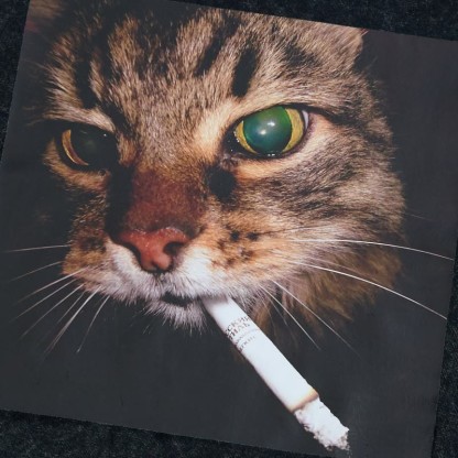 Unisex-T-Shirt mit Raucherkatzen-Motiv im Vintage-Stil - image 2