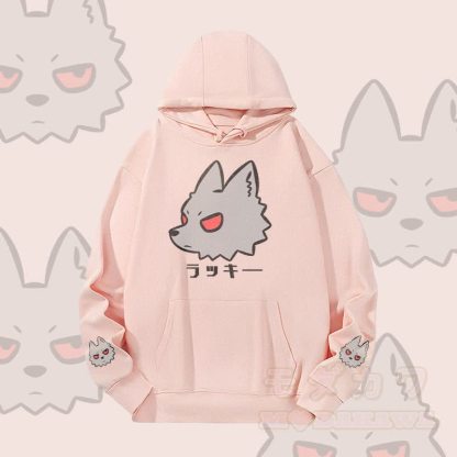 MODAKAWA Red-Eye Wolf Graphic Heavyweight Hoodie - Rosa - 2XL - image 4