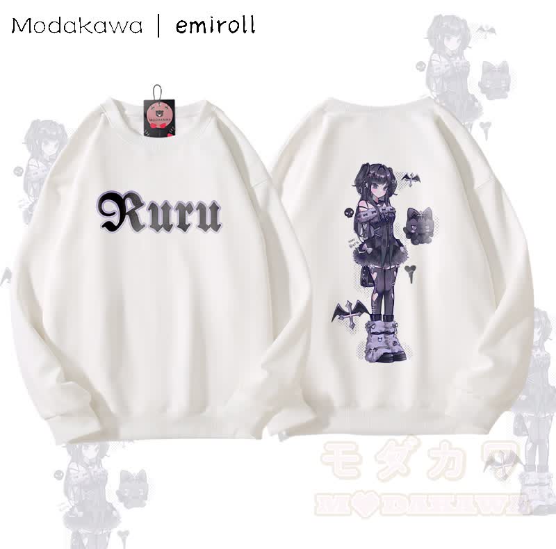 MODAKAWA X emiroll Ruru Graphic Unisex Sweatshirt - Weiß - 5XL - image 3