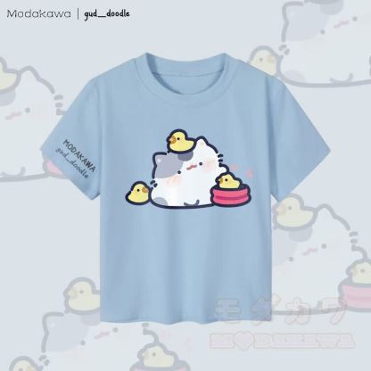 MODAKAWA x gud_doodle Kitty Chick Grafik Damen Cropped T-Shirt 92% gekämmte Baumwolle - Blau - XL - image 2
