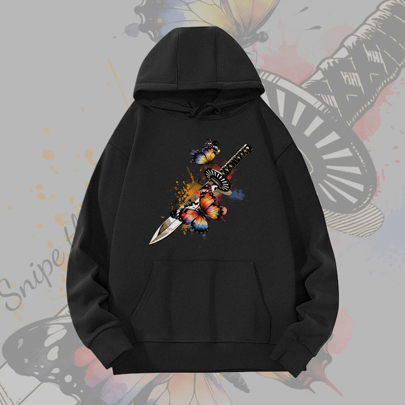 MODAKAWA Schmetterlingsschwert-Grafik-Hoodie (schwer) - Black - 2XL - image 2