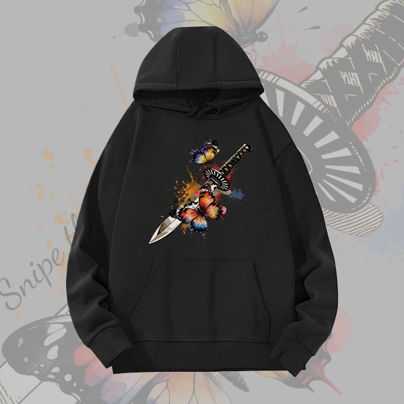 MODAKAWA Schmetterlingsschwert-Grafik-Hoodie (schwer) - Black - 2XL - image 2