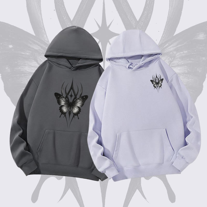 MODAKAWA Gothic Butterfly Graphic Heavyweight Hoodie - image 1