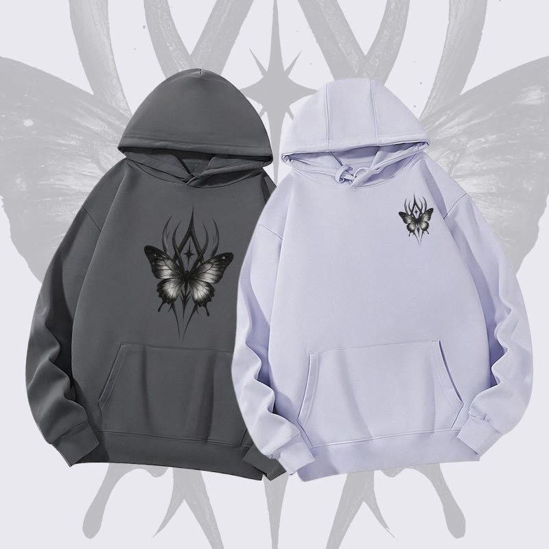 MODAKAWA Gothic Butterfly Graphic Heavyweight Hoodie - image 1