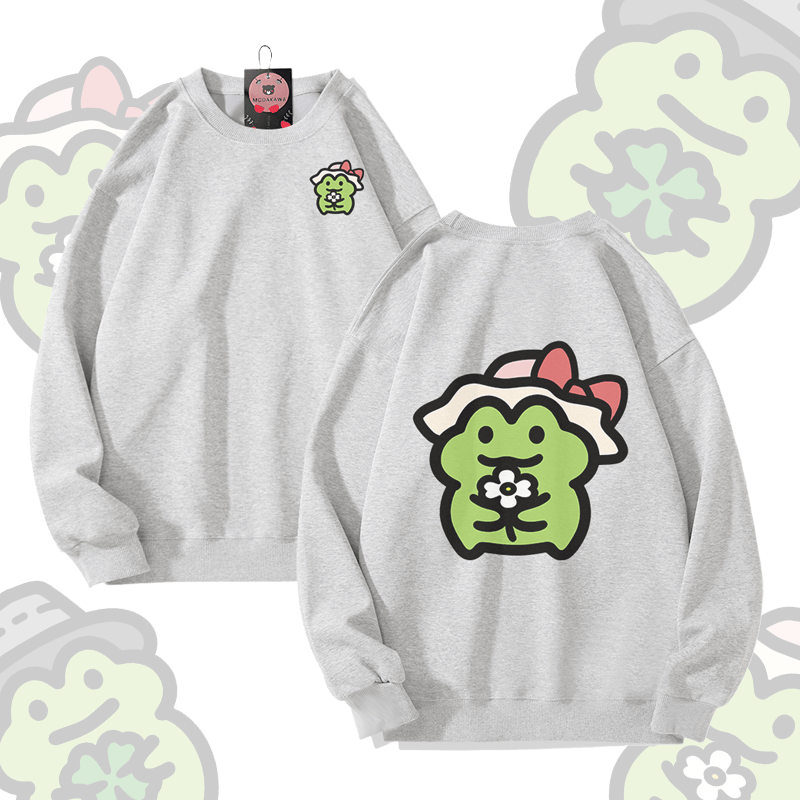 MODAKAWA Unisex-Sweatshirt mit niedlichem Froschmotiv - Grey - 5XL - image 3