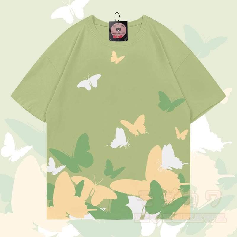 MODAKAWA T-Shirt mit Schmetterlingsgrafik-Allover-Print - image 1