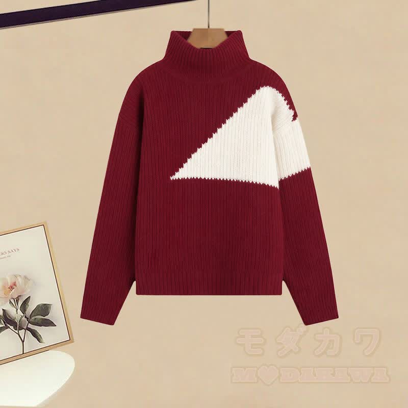 Strickpullover mit Rollkragen und weite Hose, passendes Outfit - image 2