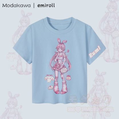 MODAKAWA X emiroll Rumi Graphic Damen Crop-Top aus 92 % gekämmter Baumwolle - Blau - XL - image 2