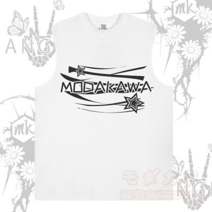 MODAKAWA Ärmelloses T-Shirt mit Sternenbuchstaben-Grafik - Weiß - 2XL - image 2