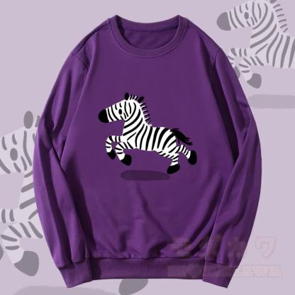MODAKAWA Unisex-Sweatshirt mit Zebra-Laufmotiv - Dunkelviolett - 5XL - image 1