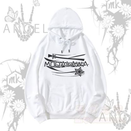 MODAKAWA Streetwear Pullover Hoodie mit Sternenbuchstaben-Grafik - Weiß - 5XL - image 2