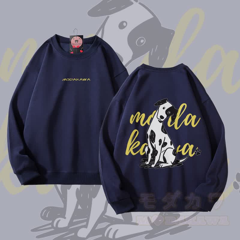 MODAKAWA Unisex-Sweatshirt mit verspieltem Hundemotiv - Purpurblau - 5XL - image 4